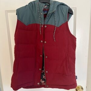 Patagonia Red and Gray Bivy Hooded Vest